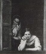 Bartolome Esteban Murillo Two Women at the window oil painting artist